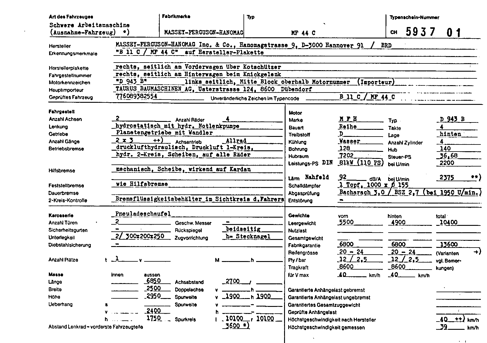 Swiss Certificate of Conformity 593701 German Page 1 (TG.DE.593701.1.png)