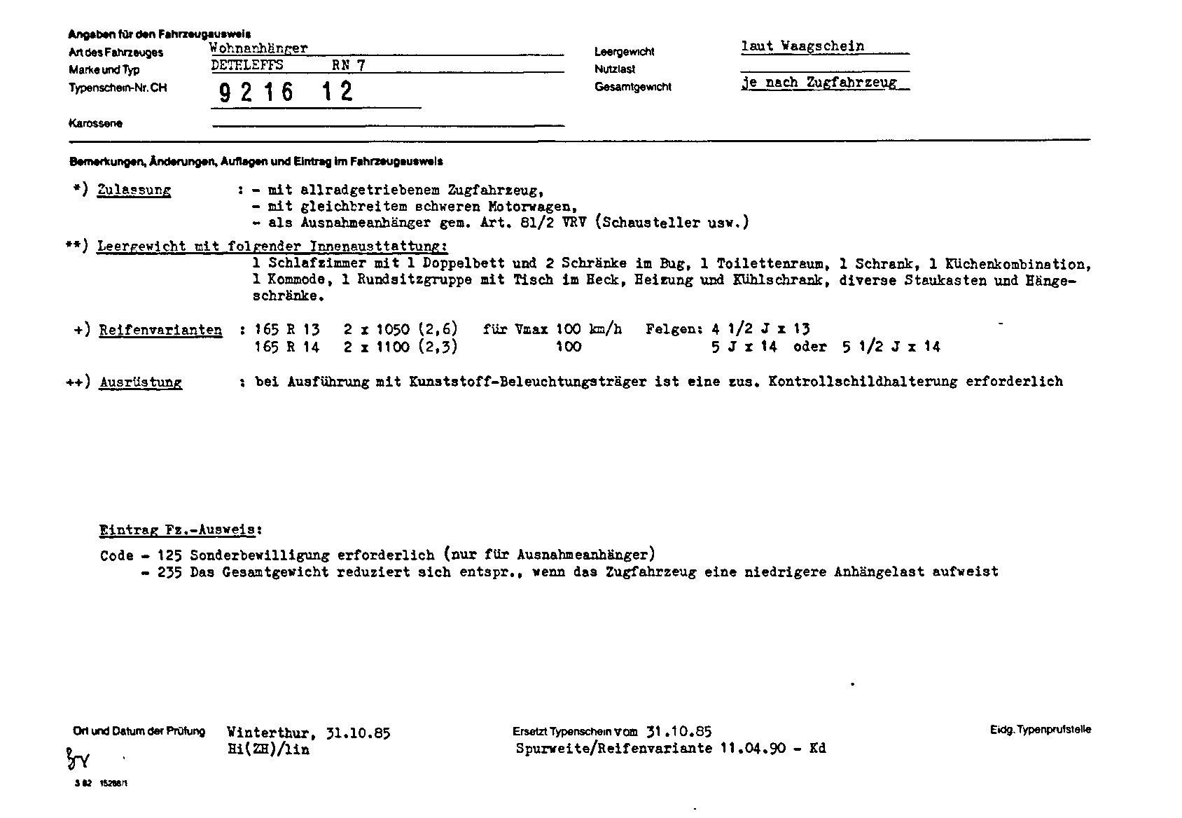 Suisse Fiche d'homologation 921612 Allemand Page 2 (TG.DE.921612.2.png)