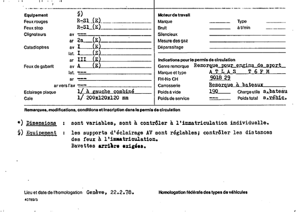 Schweizer Typenschein 901829  Französich Seite 2 (RT.FR.901829.2.png)