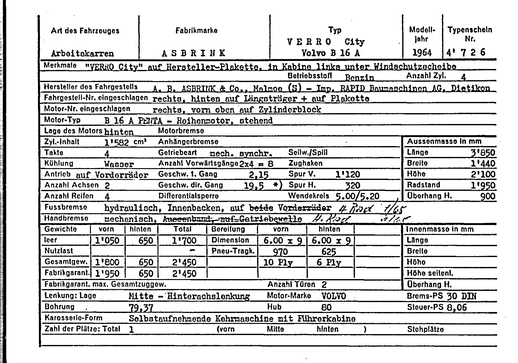Swiss Certificate of Conformity 4726 German Page 1 (TG.DE.4726.1.png)