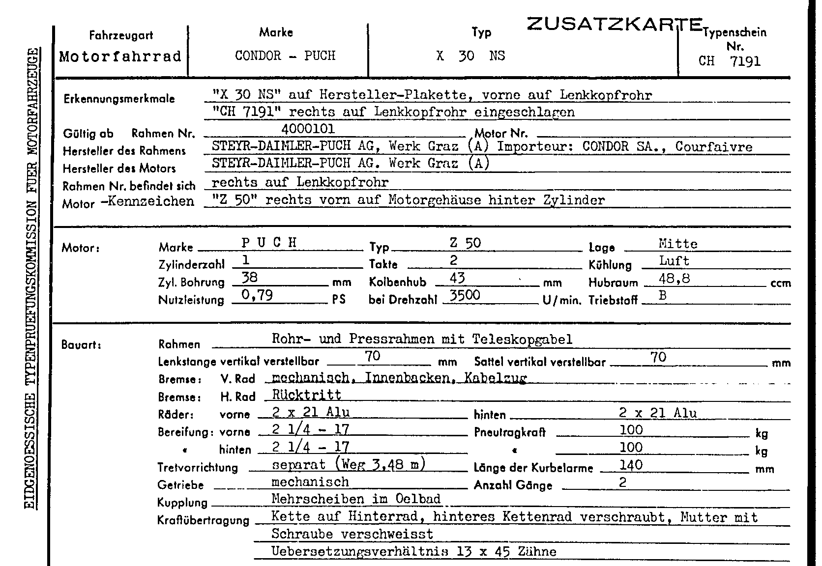 Schweizer Typenschein 7191 Deutsch Seite 1 (TG.DE.7191.1.png)