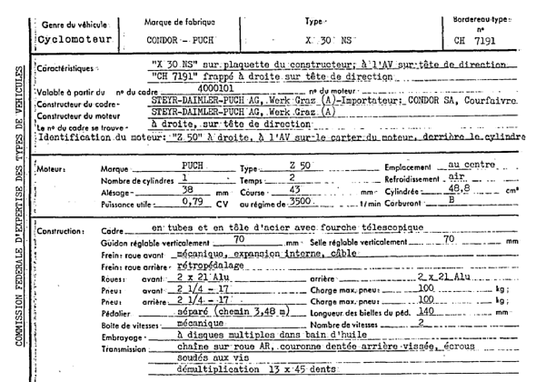 Schweizer Typenschein 7191  Französich Seite 1 (RT.FR.7191.1.png)