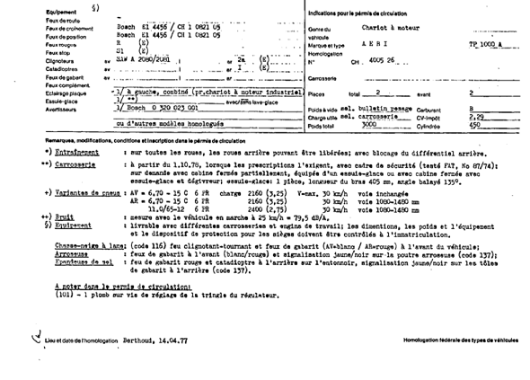 Schweizer Typenschein 400526  Französich Seite 2 (RT.FR.400526.2.png)