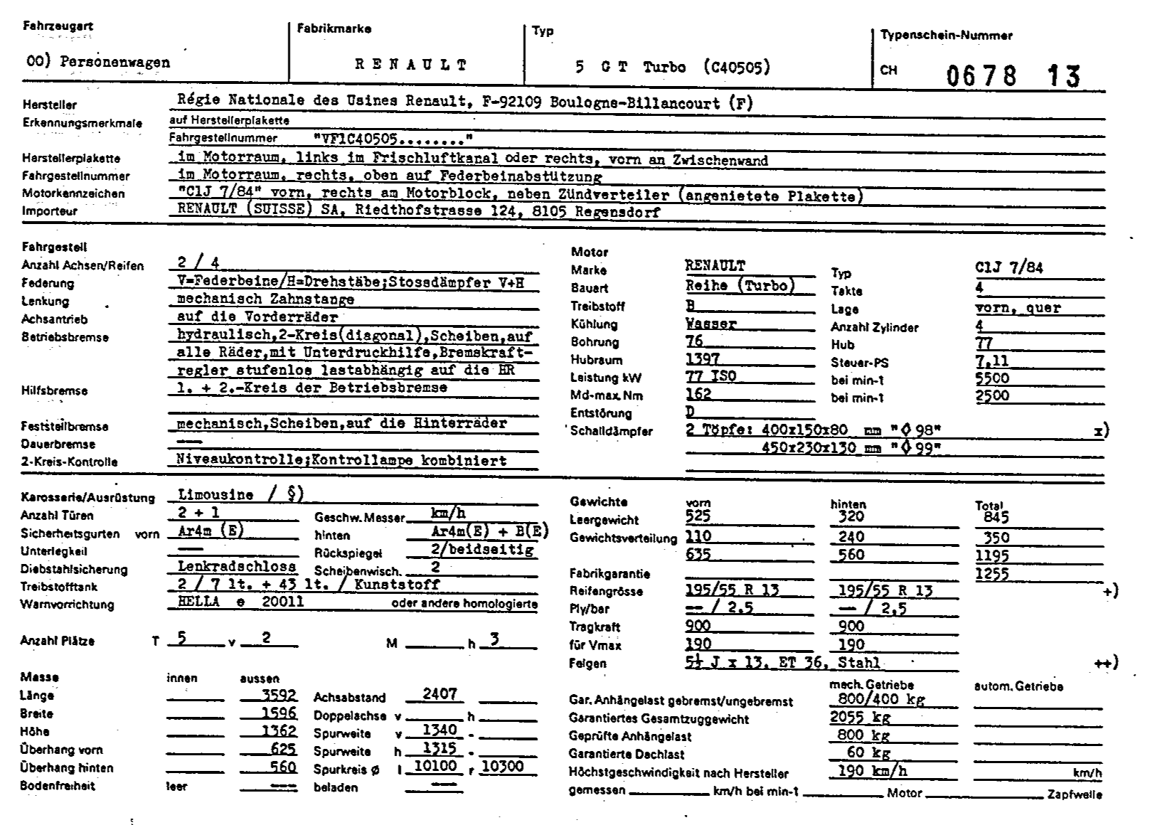 Schweizer Typenschein 067813 Deutsch Seite 1 (TG.DE.067813.1.png)