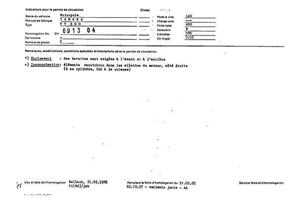 Schweizer Typenschein 691304  Französich Seite 2 (RT.FR.691304.2.png)