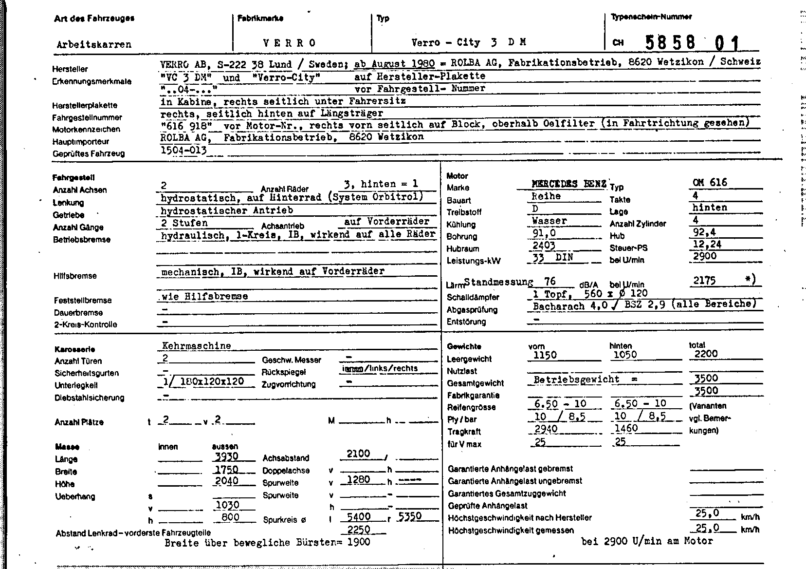 Swiss Certificate of Conformity 585801 German Page 1 (TG.DE.585801.1.png)