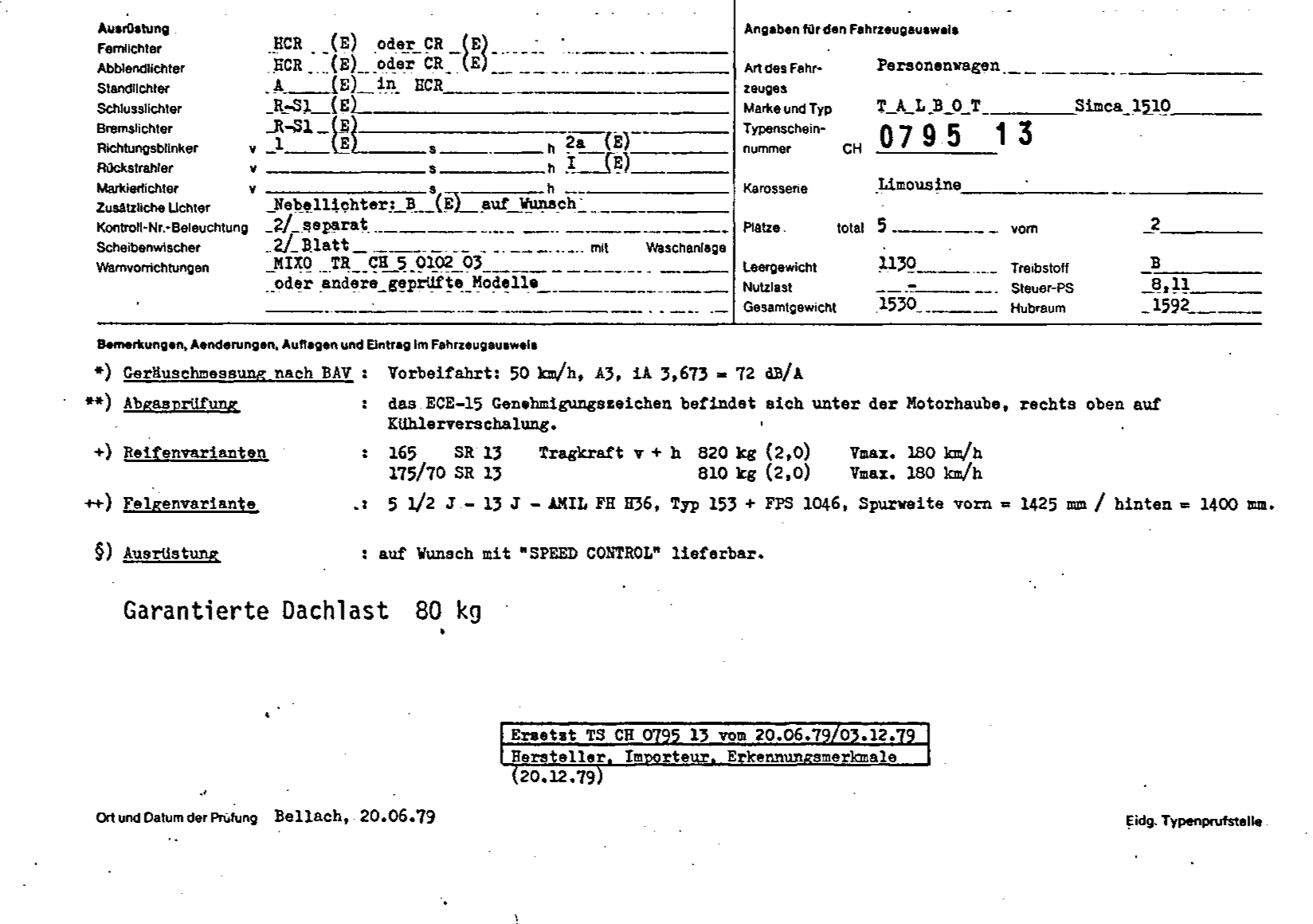 Suisse Fiche d'homologation 079513 Allemand Page 2 (TG.DE.079513.2.png)